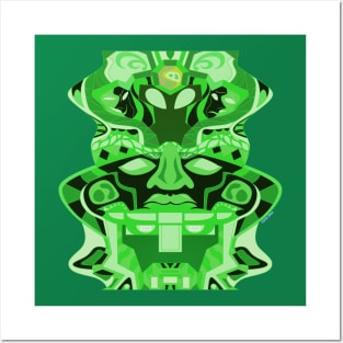 sentinel gemini olmec totem head ecopop Posters and Art